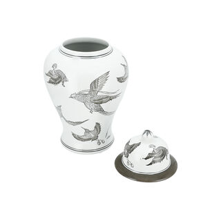 Decorative Jar White And Bird Pattern 26 *26 * 44 Cm