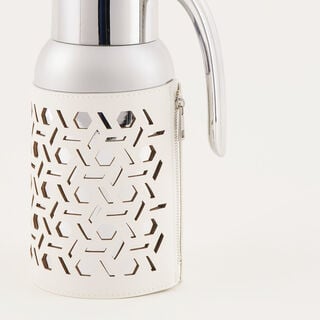 دلتي دلة ستانلس ستيل بلمسة جلد، بيج فاتح 1.3 لتر