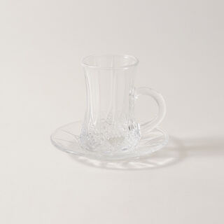 دلتي مجموعة أكواب شاي وقهوة زجاج