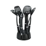 6 Piece Utensils Set With Stand Black Silver image number 5