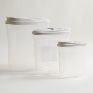 Pentola 3pcs plastic food storage container 1.25L, 2.9L, 5.3L