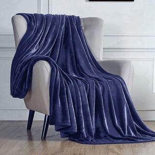 Cottage micro flannel blanket navy 220*240 cm