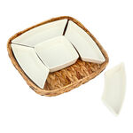 5Pcs Section Tray With Sea Grass Basket image number 3