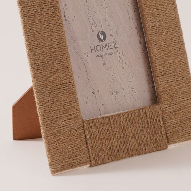 Homze metal and jute photo frame, beige 23*28*3.5 cm image number 2