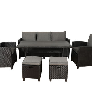 Dining Set 6 pcs Gray