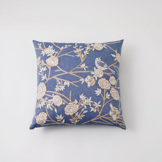 Boutique Blanche cotton bird embroidery cushion 45*45cm