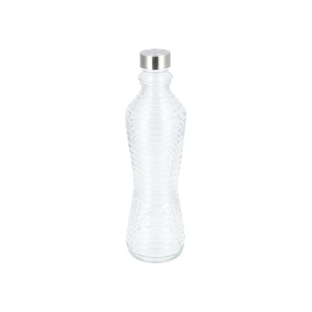 Glass Wide Bottle With Metal Lid Transparent Color image number 2