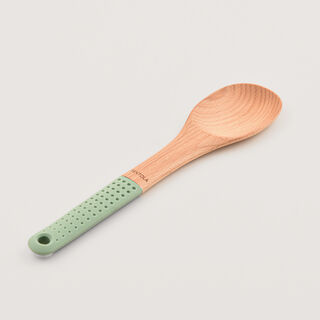 Pentola wood spoon, silicone handle, green 30*6.9*1.5 cm