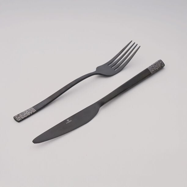 لاميسا طقم ملاعق مائدة بنقشة ليزر، أسود، 16 قطعة image number 1