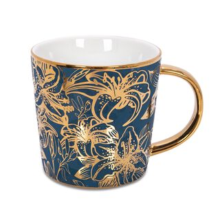 Porcelain Mug Electroplating Gold/Dark Blue 420Ml