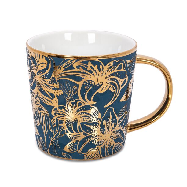 Porcelain Mug Electroplating Gold/Dark Blue 420Ml image number 0