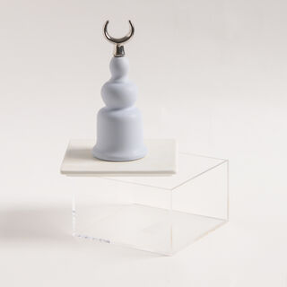 La Mesa mauve acrylic decorative box with silver crecent 12*12*23.3