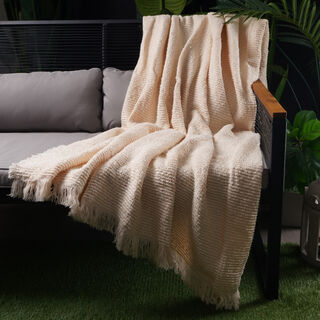 Cottage Acrylic Woven Blanket, Orange 130*170Cm