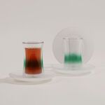 Dallaty 12pcs porcelain tea cup set, green image number 0