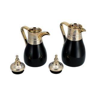 Dallaty gold and black steel flask 1L + 700ml 2 pcs