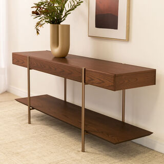 Homez da vinci console, walnut 150*50*75 cm