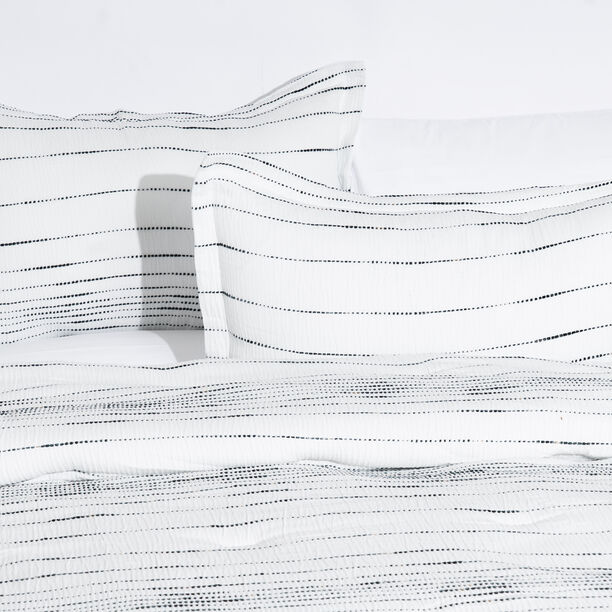Cottage 6pcs stripes white queen comforter set, 200*240cm image number 5