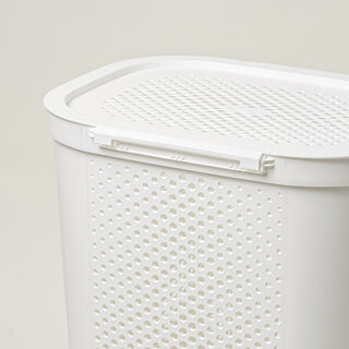 Cottage laundry hamper 58L, white