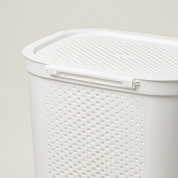 Cottage laundry hamper 58L, white image number 3