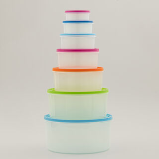 Pentola 7pcs plastic food storage container set with lids, multicolor