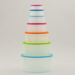 Pentola 7pcs plastic food storage container set with lids, multicolor image number 0