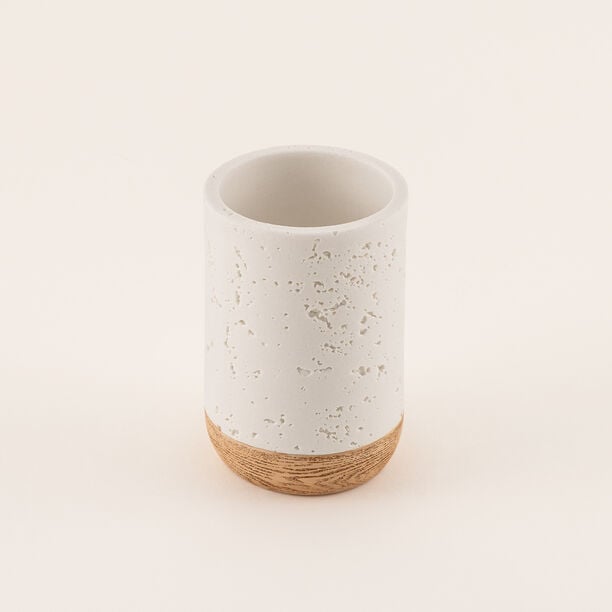Homez White Polyresin Bathroom Tumbler, 7*7*11 Cm image number 0
