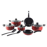 Alberto Non Stick Cookware Set 12 Pieces Red Color image number 0