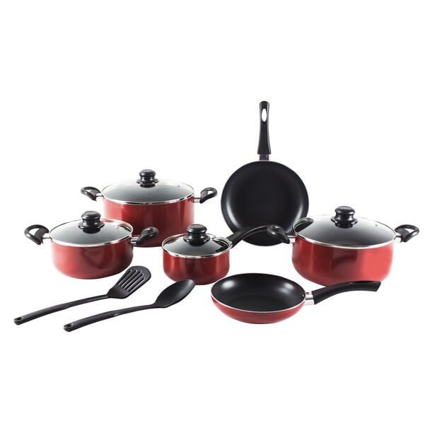 Alberto Non Stick Cookware Set 12 Pieces Red Color image number 0