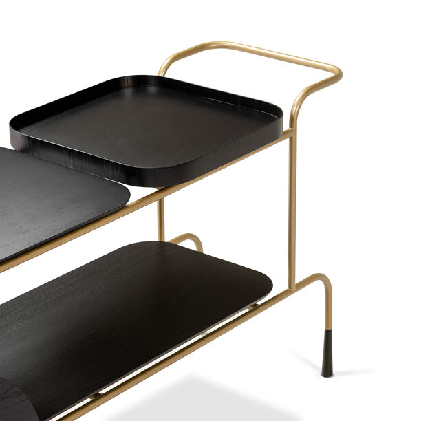 هومز لورنزو عربة تقديم، أسود مع ذهبي 170*80*50 سم image number 1