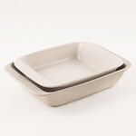 La Mesa stoneware oven to table dishes set of 2pcs, cream image number 1