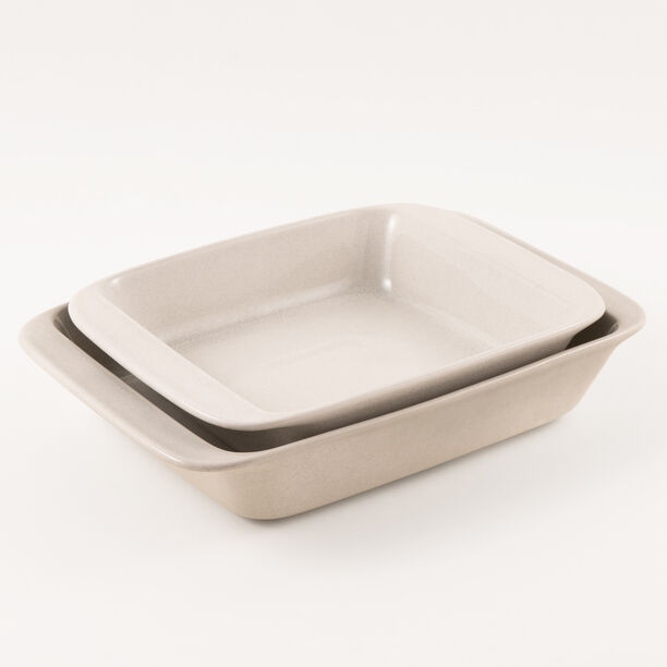 La Mesa stoneware oven to table dishes set of 2pcs, cream image number 1