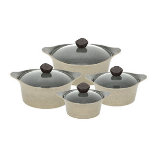 8 Pcs Cookware Set With Glass Lid Aeni Design