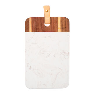 Alberto Marble Cutting And Serving Board With Wooden Hand 