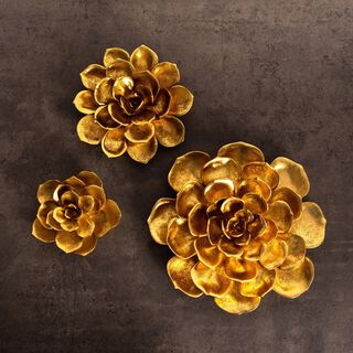 Wall Decoration Flower Gold - 27.5*8.8*29.5 cm