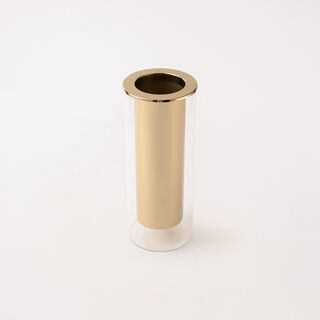 Oulfa gold metal/ glass cylindrical vase 15*15*39 cm