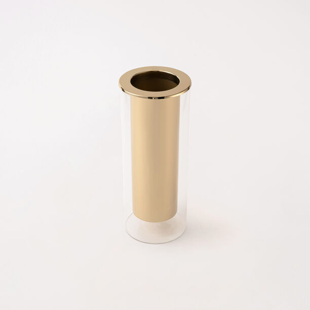 Oulfa gold metal/ glass cylindrical vase 15*15*39 cm image number 1
