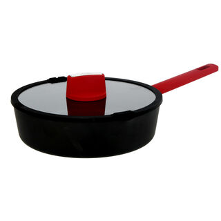 Deep Fry Pan with Glass Lid & Soft Touch Handle