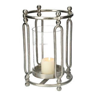CANDLE HOLDER SILVER 23x36CM