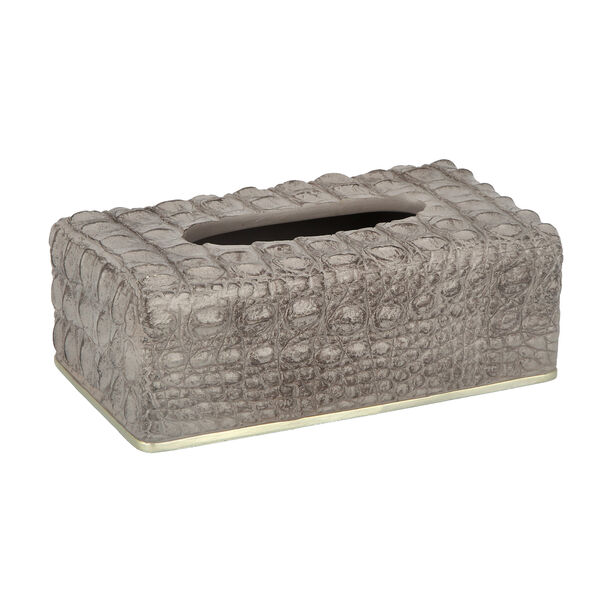 FAUX CROC SKIN TEXTURE TISSUE BOX GREY 26X15X9 image number 1