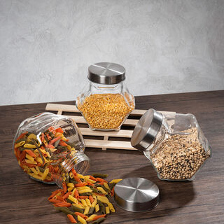Alberto Glass Jar Star Shape With Metal Lid 1800Ml