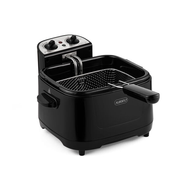 Plastic And Stainless Steel Deep Fryer 2.5L, Black image number 1