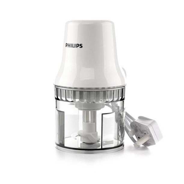 Philips Chopper 0.7L Mini 450W White/Clear, Plastic. S.Steel Blade. image number 1