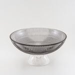 Homez d&eacute;cor bowl glass light grey 29.4*29.4*14.4 cm image number 1