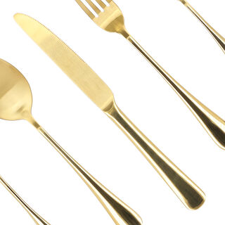 20PCS CUTLERY SET SHINY AND MATT GOLD