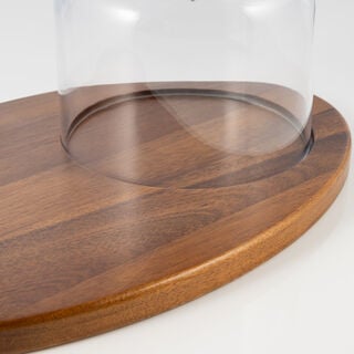 Dallaty Wood Tray With Glass Bowl