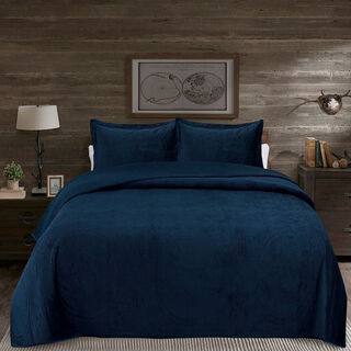 3 Pieces Super Soft Velvet King Bed Set