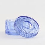 Homez Glass Ribbed Tissue Box 16*16*11Cm, Blue image number 2