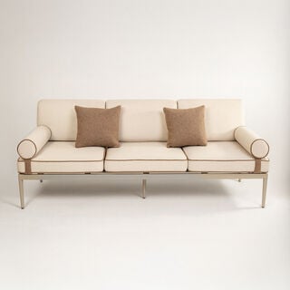 Homez Aluminiuminum Three Seater Sofa, Beige 182*80*66 Cm