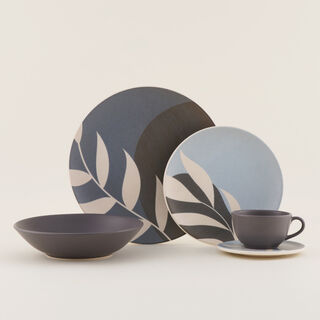 "Rio Blue Leaf 20 Piece Dinner Set for 4 People