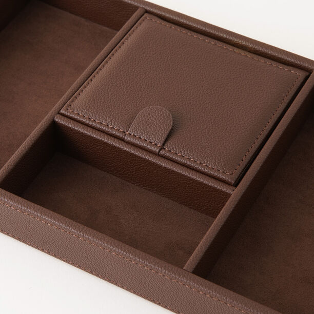 هومز منظم مجوهرات بني جلد 31.7*19*3.8سم image number 3